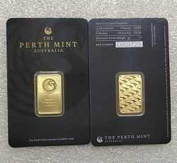 (Ali shipping)  10g Perth Mint 24k Gold Plated Bar in sealed (new) case
