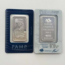 (Ali shipping)  1 oz Pamp Suisse Lady Fortuna Silver Plated Bar in sealed (old style) case