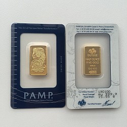 (Ali shipping)  1/2 oz Pamp Suisse Lady Fortuna 24k Gold Plated Bar in sealed (old style) case