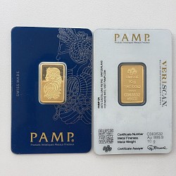 (Ali shipping)  10 gram Pamp Suisse Lady Fortuna 24k Gold Plated Bar in sealed (veriscan) case
