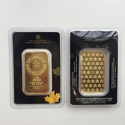 (Express shipping) 1 oz RCM 24k Gold Plated Bar sealed in TEP case