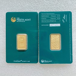 (Ali shipping)  5g Perth Mint 24k Gold Plated Bar in sealed (green) case