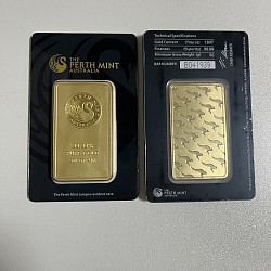 (Ali shipping)  50g Perth Mint 24k Gold Plated Bar in sealed (black) case