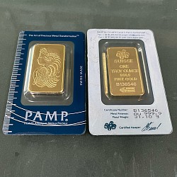 (Ali shipping)  1 Troy oz Pamp Suisse Lady Fortuna 24k Gold Plated Bar in sealed (old style) case