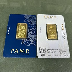 (Ali shipping)  1/2 oz Pamp Suisse Lady Fortuna 24k Gold Plated Bar in sealed (veriscan) case