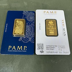 (Ali shipping)  20g Pamp Suisse Lady Fortuna 24k Gold Plated Bar in sealed (veriscan) case