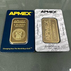 (Ali shipping) 1 oz APMEX 24k Gold Plated Bar sealed in hard case